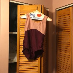PINK AND BURGUNDY YUMIKO LEOTARD-ANNA STYLE